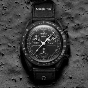 Swatch Omega MISSION TO THE MOONPHASE - NEW MOON SO33B700 Black Color Brand New